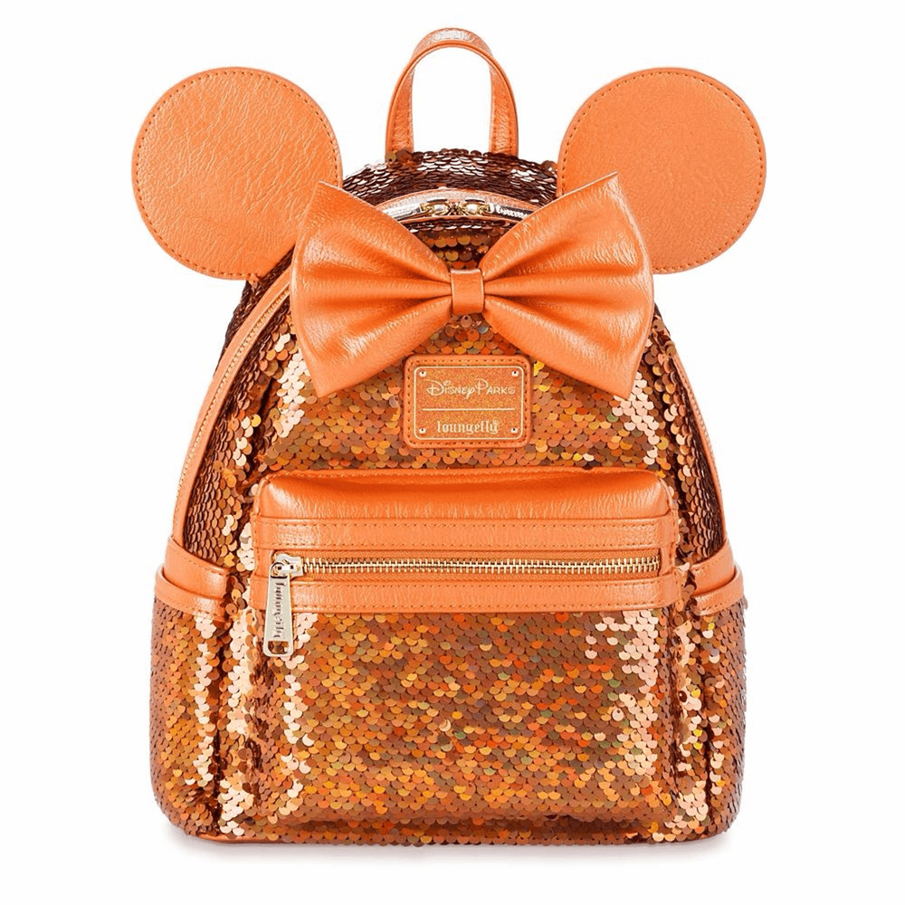 Peach Punch Minnie Mouse Sequined Mini Backpack Loungefly X Disney Parks NWT